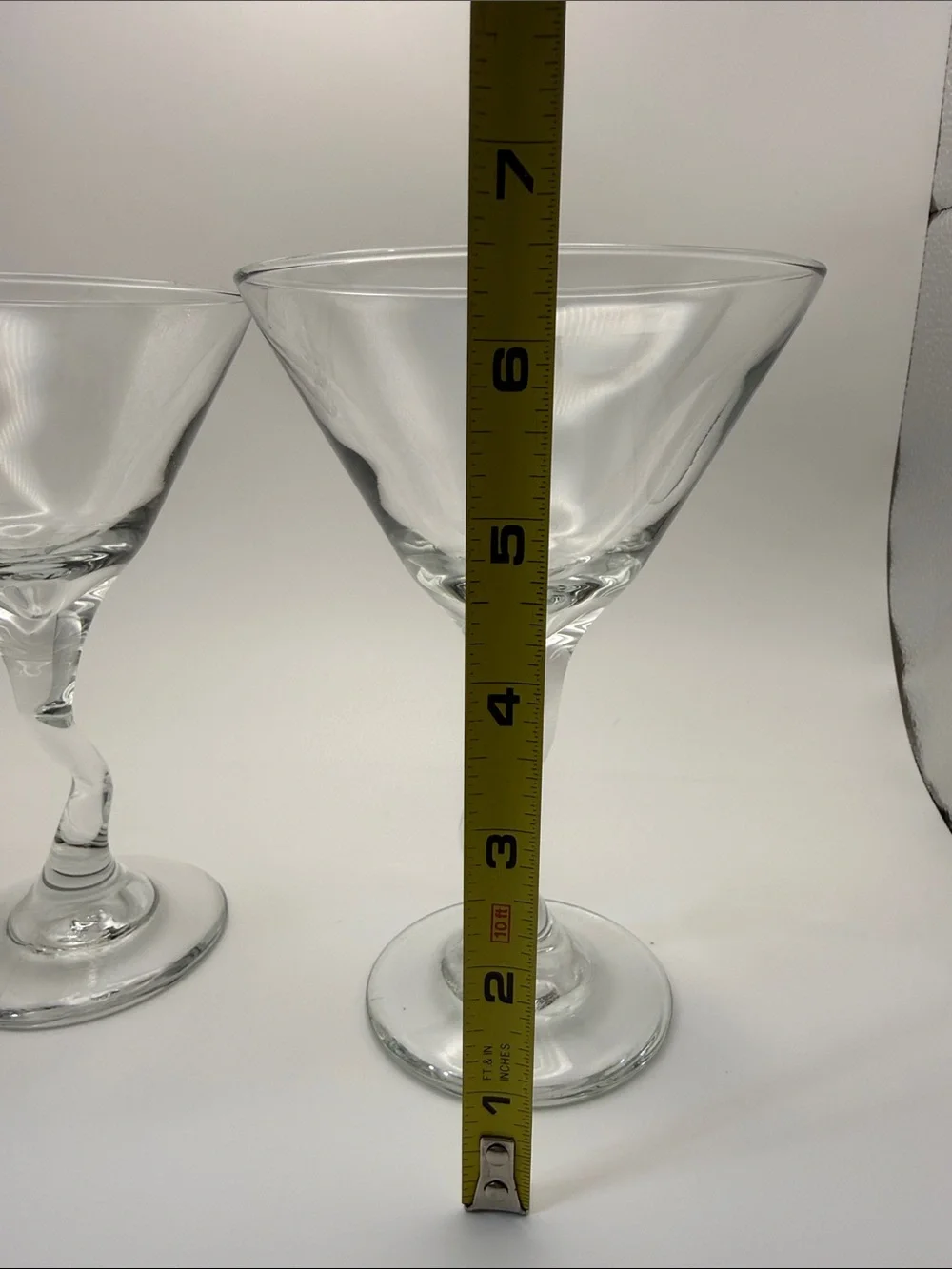 Libbey Z Twisted Retro Zig Zag Stem Boho Martini Margarita Glasses Set of 2